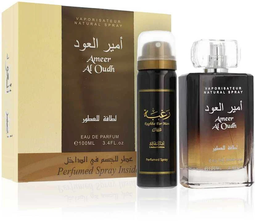 Unisex rinkinys Lattafa Ameer Al Oudh (kvepalai Lattafa Ameer Al Oudh EDP, 100 ml + dezodorantas 50 ml)