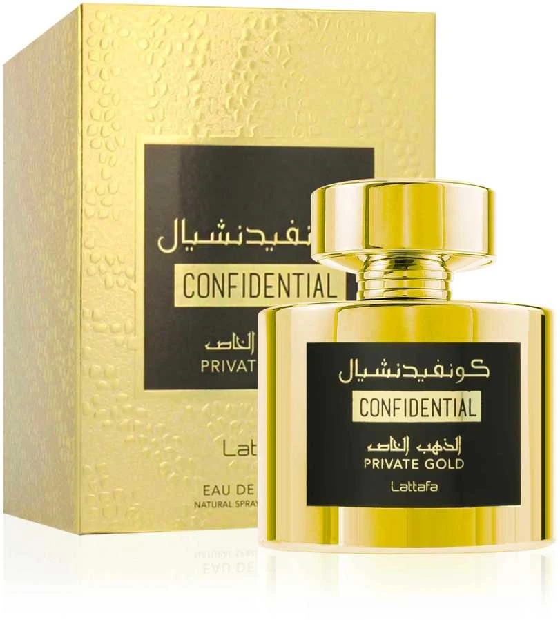 Unisex kvepalai Lattafa Confidential Private Gold EDP, 100 ml