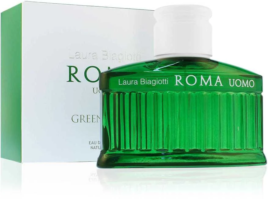 Laura Biagiotti Roma Uomo Žalias Swing EDT tualetinis vanduo vyrams, 75 ml