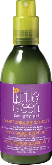 Little Green Little Žalias Little Žalias Kids Conditioning Hair Detangler Leave-In nenuplaunama, plaukų iššukavimą lengvinanti priemonė vaikams, 240 ml