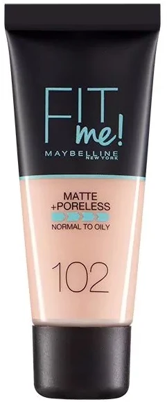Maybelline Fit Me Matte & Poreless 102 Fair Ivory Vamzdelis Skystis 30 ml