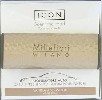 Millefiori Milano Icon Car Air Freshener Vanilla & Wood Metal automobilio kvapas, 47 g