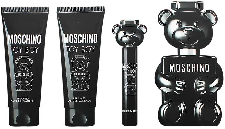 Kvepalų rinkinys vyrams Moschino Toy Boy (EDP, 100 ml + dušo želė, 100 ml + balzamas po skutimosi, 100 ml + EDP, 10 ml)