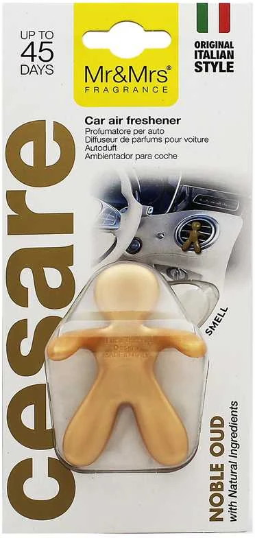 Mr&Mrs Fragrance „Mr&Mrs Cesare“ automobilių oro gaiviklis JCESBS18NV00 „Scent for Car“, „Noble Oud“, auksinis