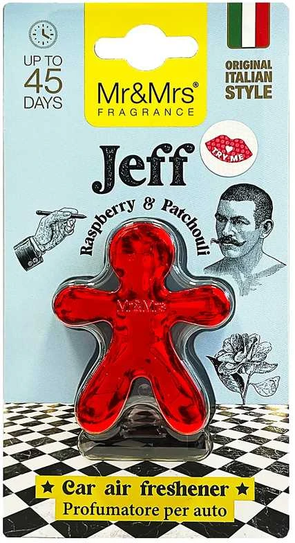 Mr&Mrs Fragrance Mr&Mrs Automobilinis oro gaiviklis JEFF Raspberry&Patchouli, chromo raudona