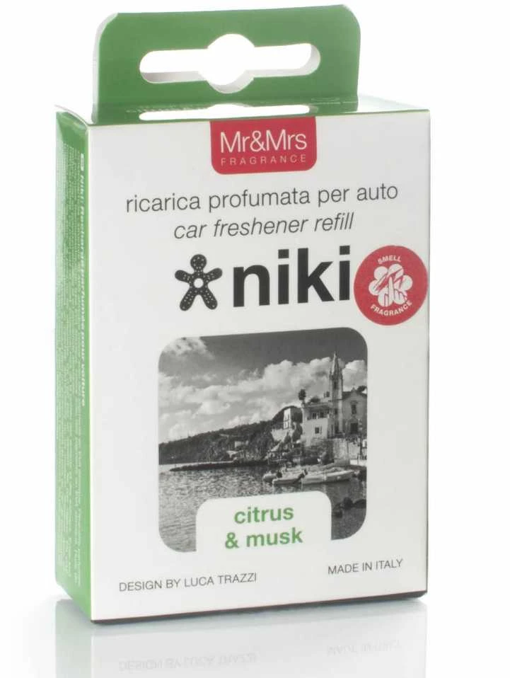 Mr&Mrs Fragrance Mr&Mrs Niki automobilio oro gaiviklio papildymas JRNIKIBX005V00 Automobilio kvapo papildymas, Citrusinių vaisių ir muskuso, Juodas
