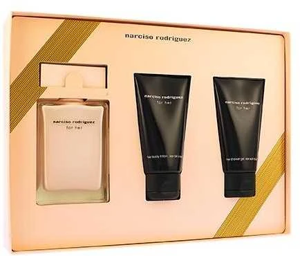 Narciso Rodriguez For Her rinkinys moterims (EDP, 50 ml + kūno losjonas, 50 ml+ dušo želė, 50 ml)