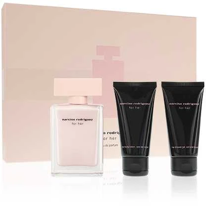 Rinkinys Narciso Rodriguez: Jai, Kvapusis vanduo, Moterims, 50 ml + Jai, Drėkinamasis, Kvepalai kūnui, 50 ml + Jai, Valomasis, S
