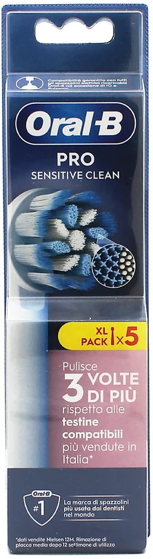 Braun Oral-B Pro Jautrus Clean, 5 vnt., Baltas, Oral-B, iO, Pulsonic, Pūslė
