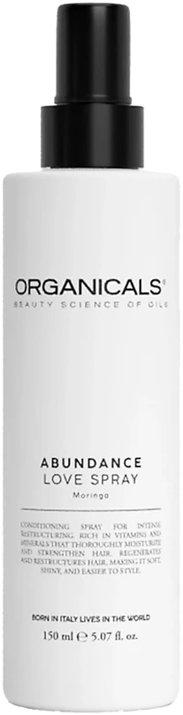 Organicals Abundance Love Purškiklis Moringa purškiklis pažeistiems, sausiems plaukams, 150 ml