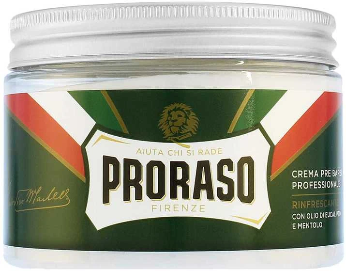Proraso Green Line Pre-Shave Cream Gaivinantis kremas prieš skutimąsi su eukaliptu, 300 ml