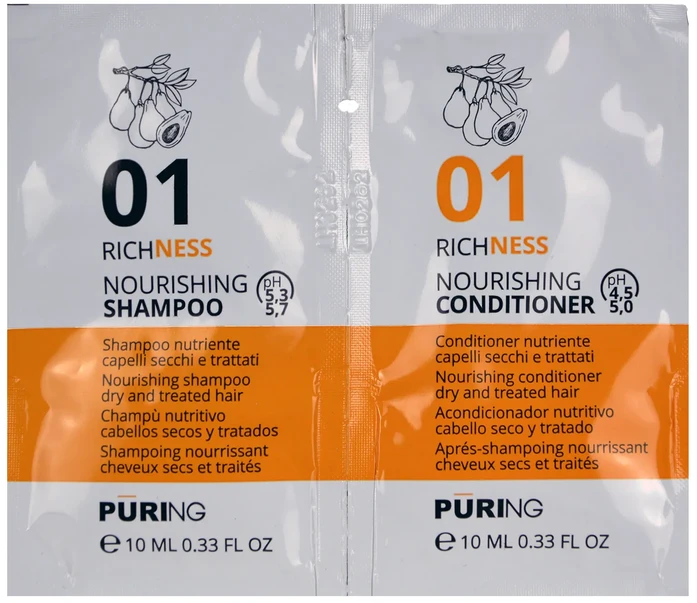 PURING 01 Richness maitininantis Šampūnas + Conditioner 10+10ml