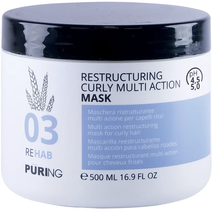 PURING 03 Rehab Restructuring Skirtas garbanotiems plaukams Multi Action Mask 500ml