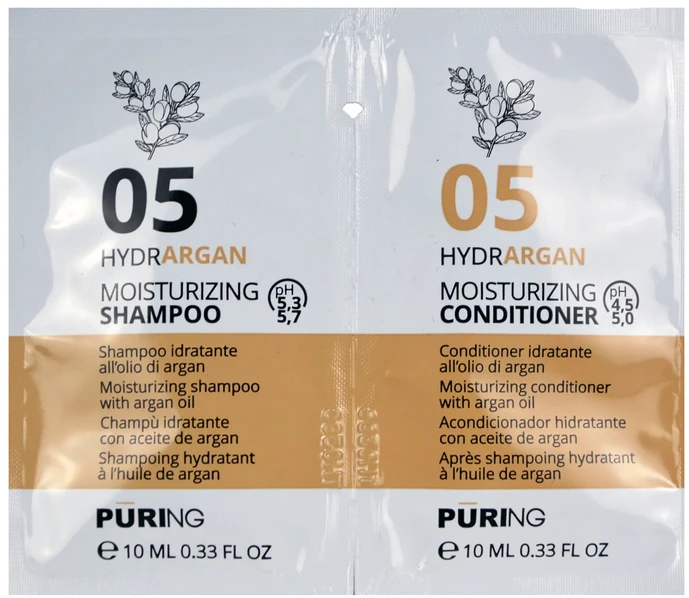 PURING 05 Hydrargan Moisturizing Šampūnas + Conditioner 10+10ml