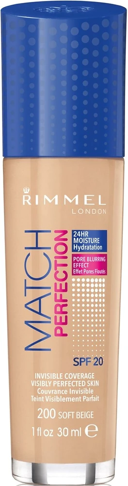 Rimmel London Rimmel Match Perfection makiažo pagrindas 30 ml. Spf20 200 Soft rusvai gelsvas