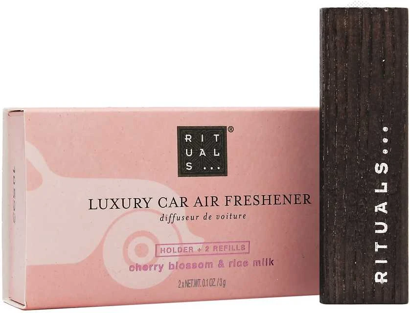 Automobilio kvepalų rinkinys Cherry Blossom & Rice Milk (laikiklis + 2x3 g papildymas) Rituals The Ritual of Sakura Life Is A Journey Car Perfume