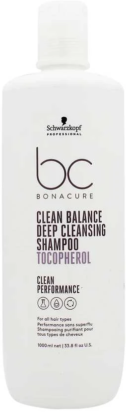 Giliai valantis šampūnas Schwarzkopf Bonacure Clean Balance Deep Cleansing Šampūnas Tocopherol 1000ml