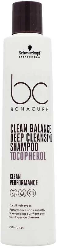 Giliai valantis šampūnas Schwarzkopf Bonacure Clean Balance Deep Cleansing Šampūnas Tocopherol 250ml