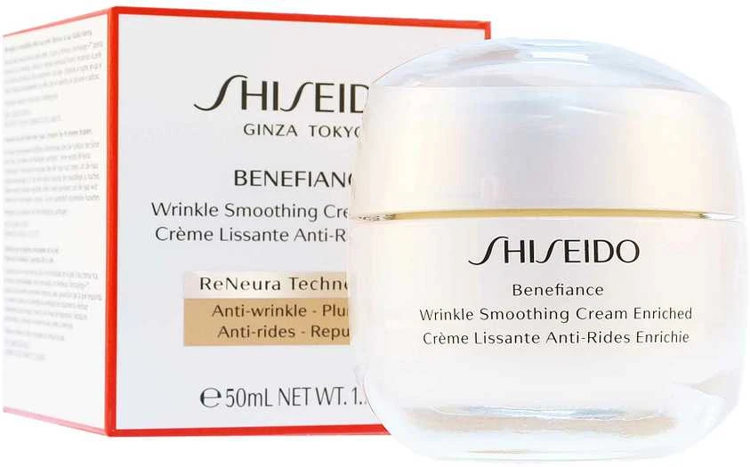 „Shiseido Benefiance“ raukšles lyginantis praturtintas dieninis veido kremas nuo raukšlių, 50 ml