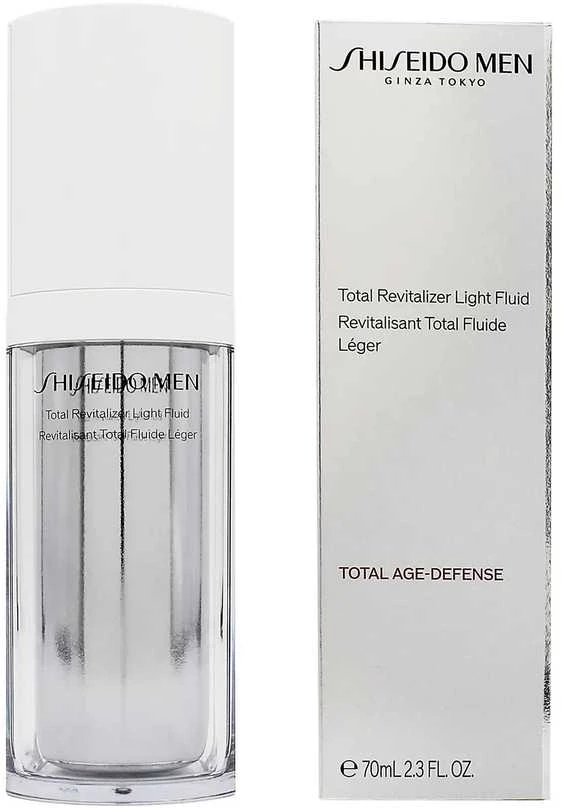 Shiseido Men Total Revitalizer Light Fluid senėjimą stabdantis drėkinamasis fluidas vyrams, 70 ml