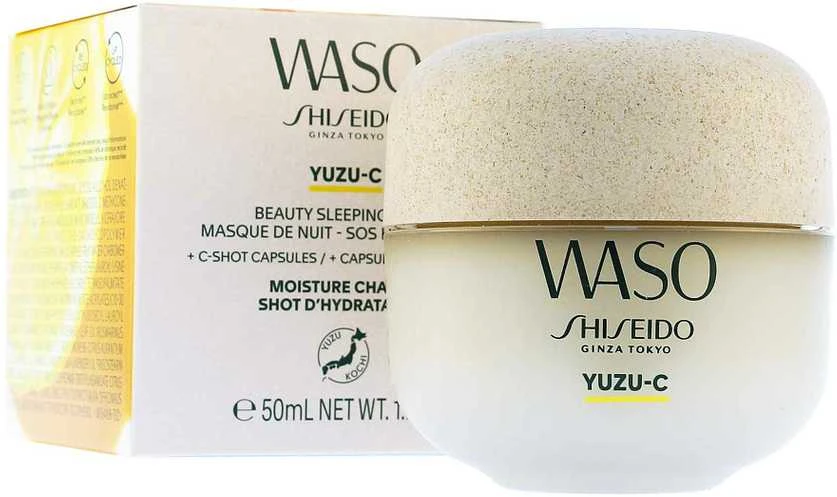 Shiseido Waso Yuzu-C Beauty Sleeping Kaukė drėkinanti naktinė veido kaukė, 50 ml