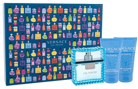 Versace Eau Fraiche Giftset rinkinys vyrams (EDT, 50 ml + dušo gelis, 50 ml + balzamas po skutimosi, 50 ml)