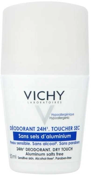 Rutulinis dezodorantas jautriai odai Vichy 24H Dry Touch Deodorant Sensitive Skin, 50ml