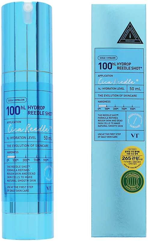 VT Cosmetics Cica Reedle Hydrop Reedle Shot 100hL Aktyvaus poveikio drėkinamoji priemonė veidui, 50 ml