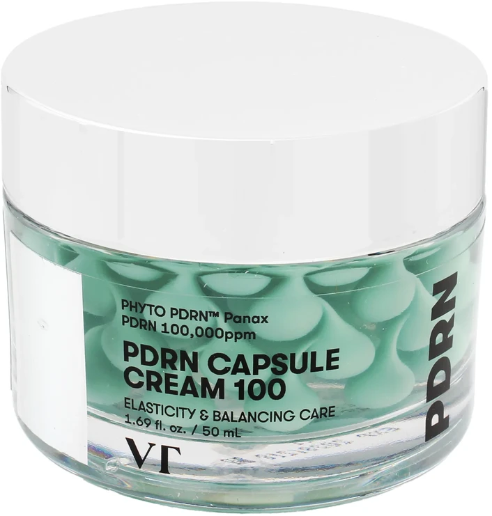VT Cosmetics PDRN Capsule Cream 100 drėkinamasis ir stangrinamasis veido kremas, 50 ml.