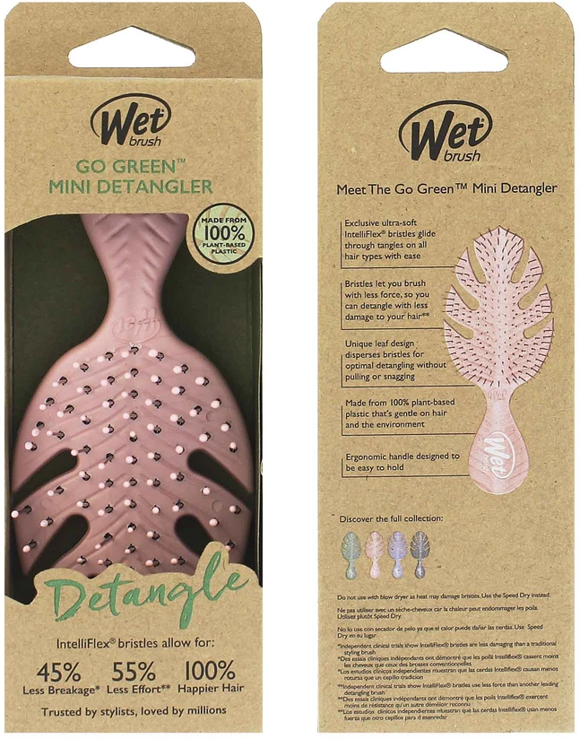 Wet Brush Šepetys Wetbrush go žalias mini detangler