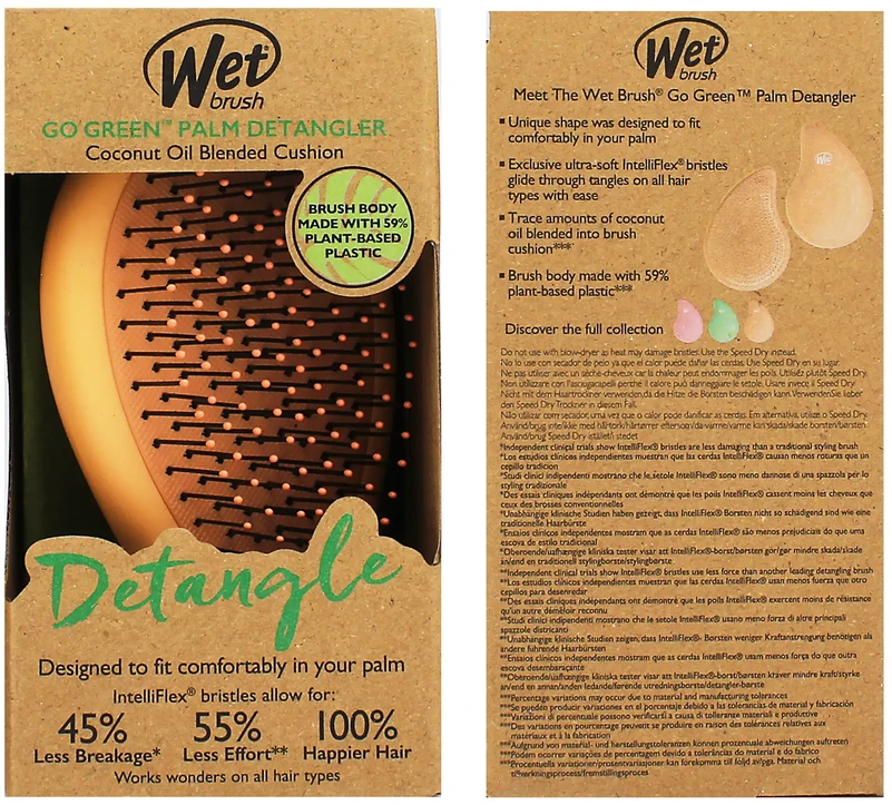 Wet Brush Wet Wet Šepetėlis Go Žalias Palm Detangler