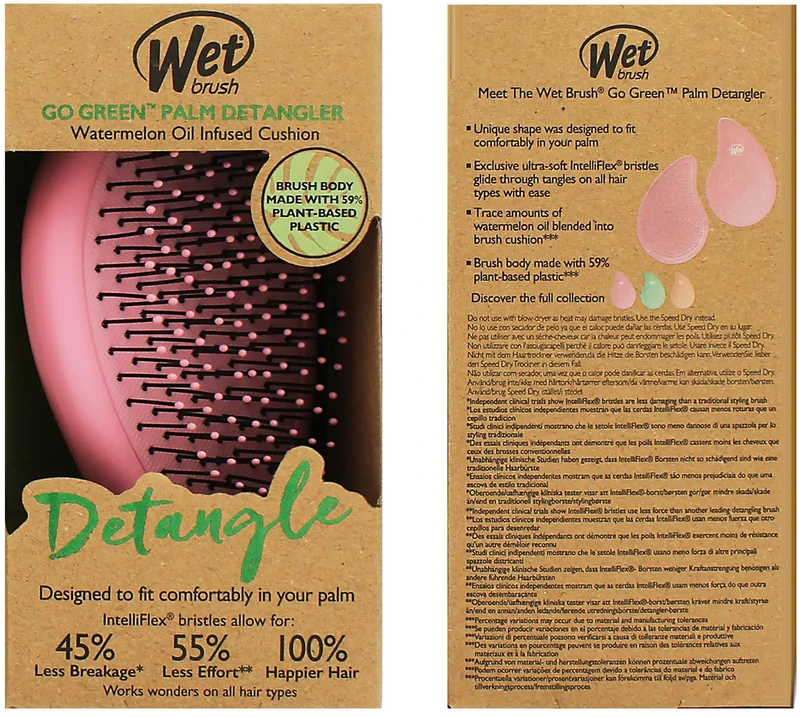 Wet Brush Wet Wet Šepetėlis Go Žalias Palm Detangler