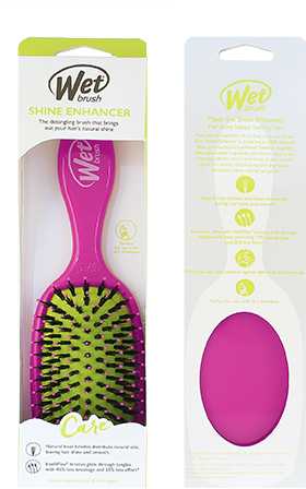Wet Shine Enhancer Smoothing Brush Pink Plaukų šepetys