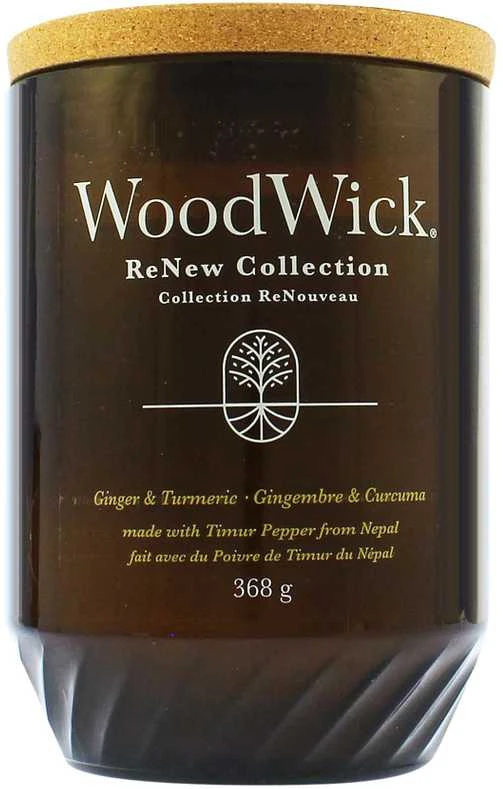 Woodwick Aromatinė žvakė (Medium Ginger & Turmeric), 368g