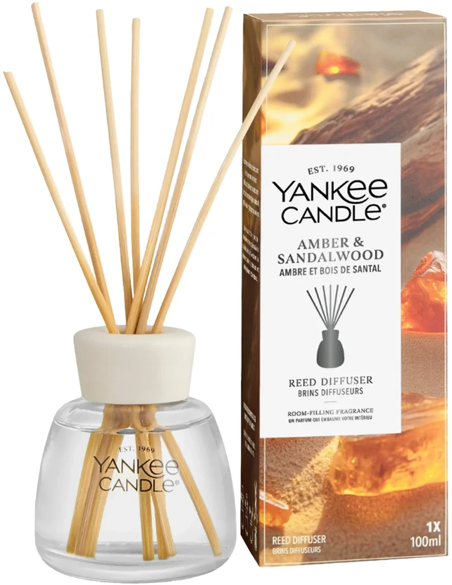 Yankee Candle Amber & Sandalwood Signature Reed Diffuser, 100 ml
