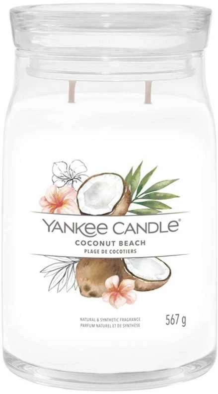 Yankee Candle Aromatinė žvakė Signature glass large Coconut Beach 567 g