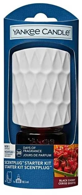 Yankee Candle kvapų difuzoriaus ScentPlug rinkinys (EU kištukas) – Juodas Cherry "Organic Pattern“ dizainas