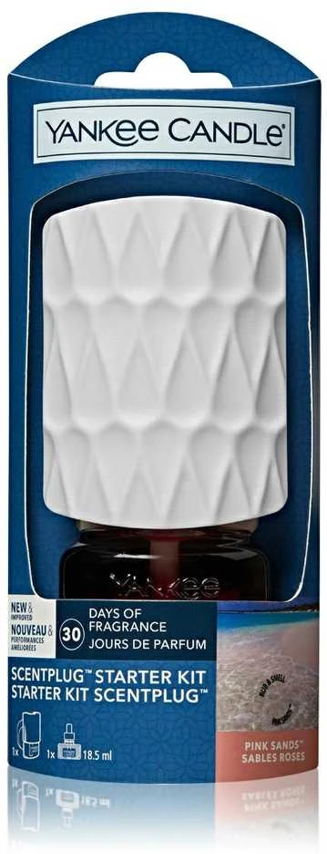 Yankee Candle kvapų difuzoriaus ScentPlug rinkinys (EU kištukas) – Rožinė Sands™ "Organic Pattern“ dizainas