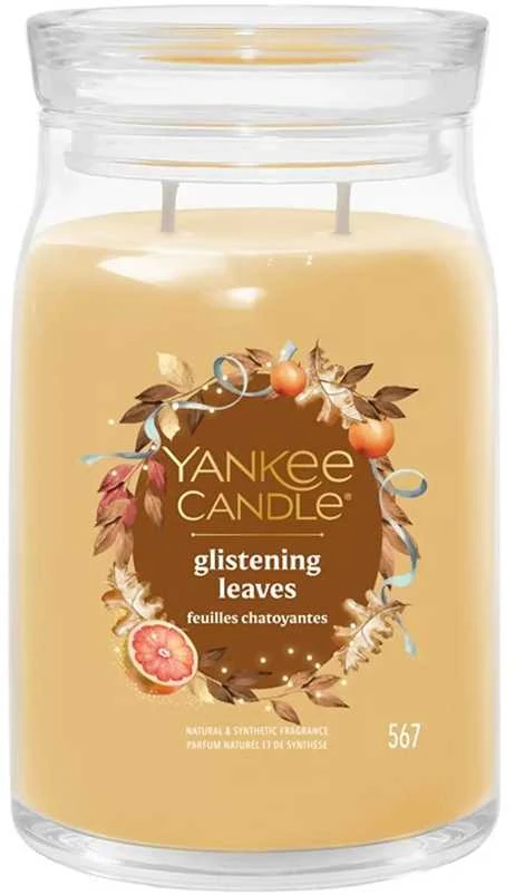 „Yankee Candle“ „Signature Glistening Leaves“ didelė žvakė, 567 g