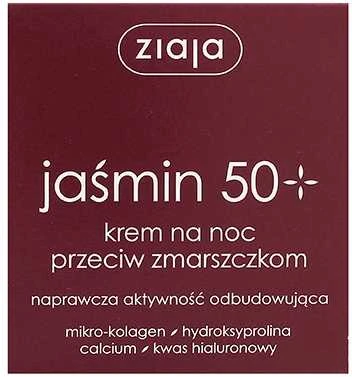 Ziaja Jasmine Night Skin Kreminis naktinis veido kremas nuo raukšlių, 50 ml