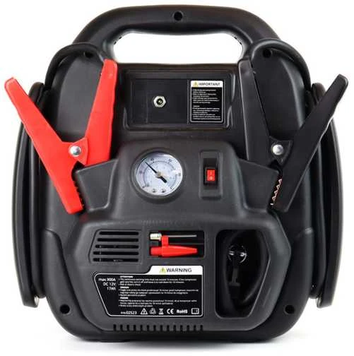 Daugiafunkcis automobilinis paleidiklis 12V su manometru