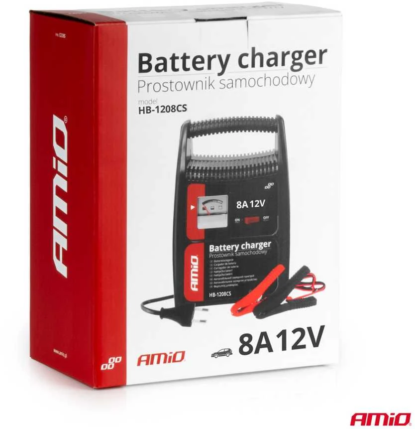 Automobilinis akumuliatoriaus įkroviklis Amio 12V, 8A, 120W