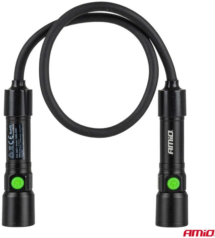 Akumuliatorinė LED inspekcinė lempa ant kaklo 2×P50 1000 mAh AMIO-04671
