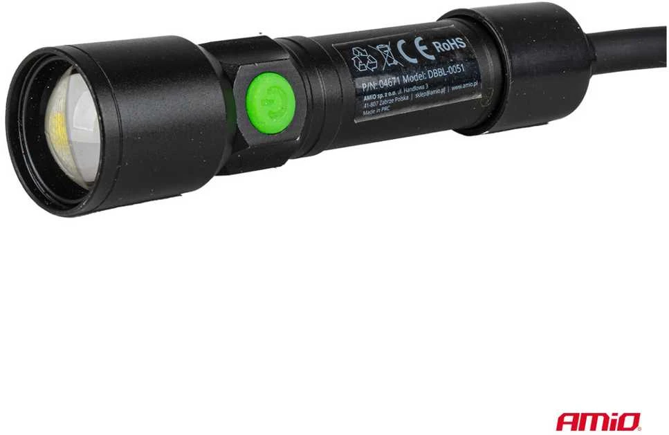 Akumuliatorinė LED inspekcinė lempa ant kaklo 2×P50 1000 mAh AMIO-04671