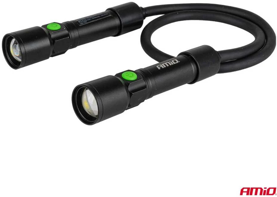 Akumuliatorinė LED inspekcinė lempa ant kaklo 2×P50 1000 mAh AMIO-04671