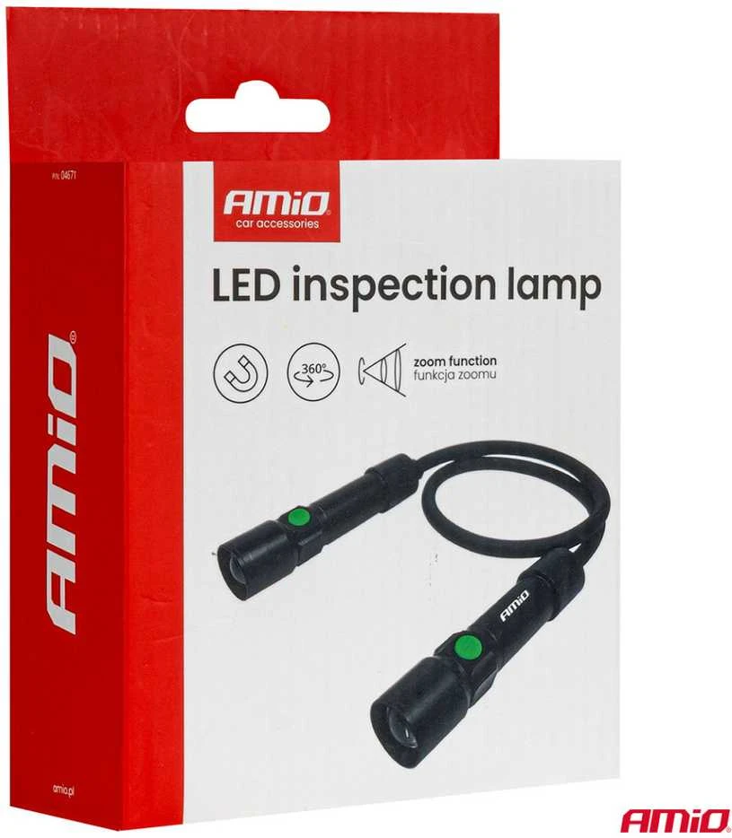 Akumuliatorinė LED inspekcinė lempa ant kaklo 2×P50 1000 mAh AMIO-04671