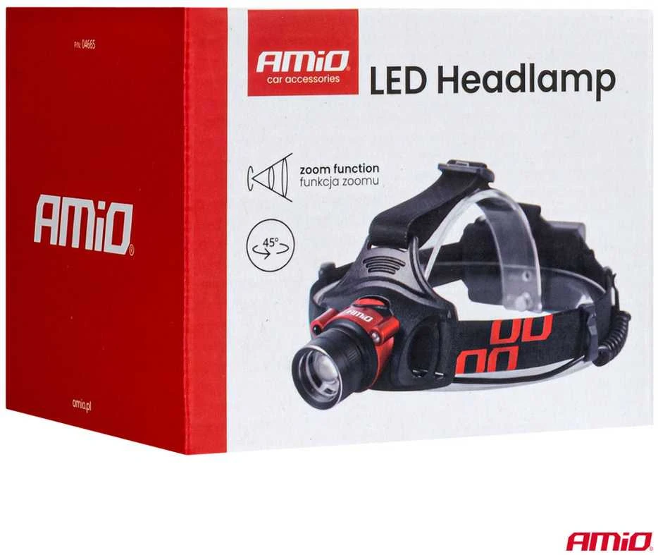Akumuliatorinis LED galvos žibintas T6, 3600 mAh AMIO-04665
