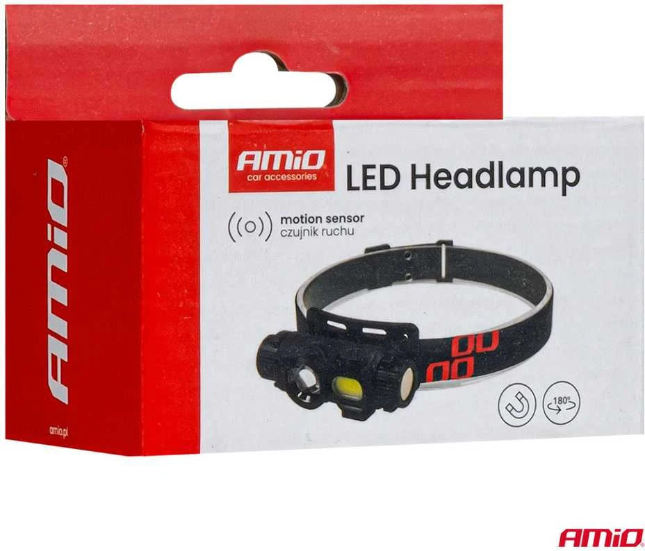 Akumuliatorinis LED galvos žibintas XPG+COB 1200mAh AMIO-04662
