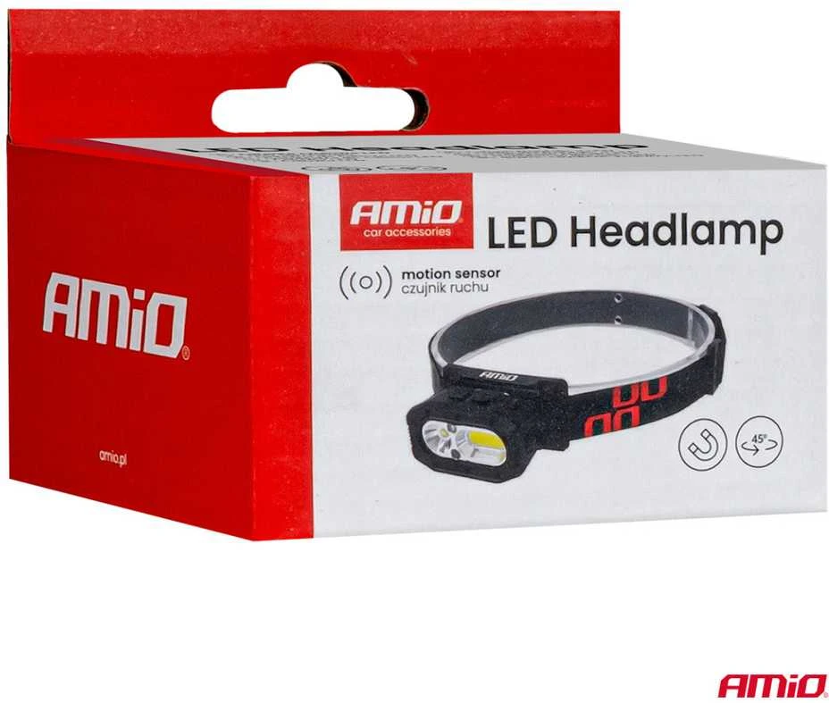 Akumuliatorinis LED galvos žibintas XPG+COB 1000mAh AMIO-04663