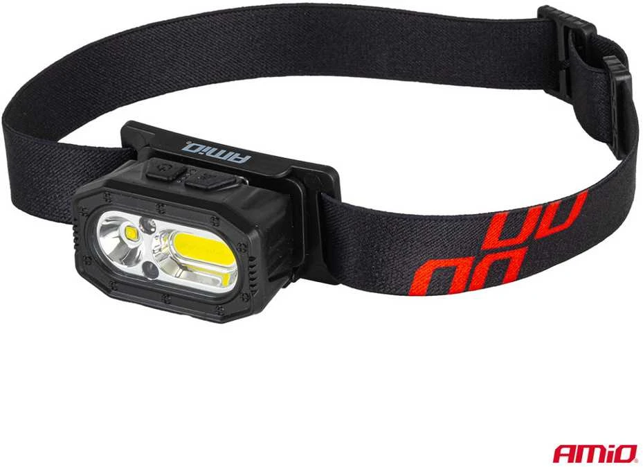 Akumuliatorinis LED galvos žibintas XPG+COB 1000mAh AMIO-04663